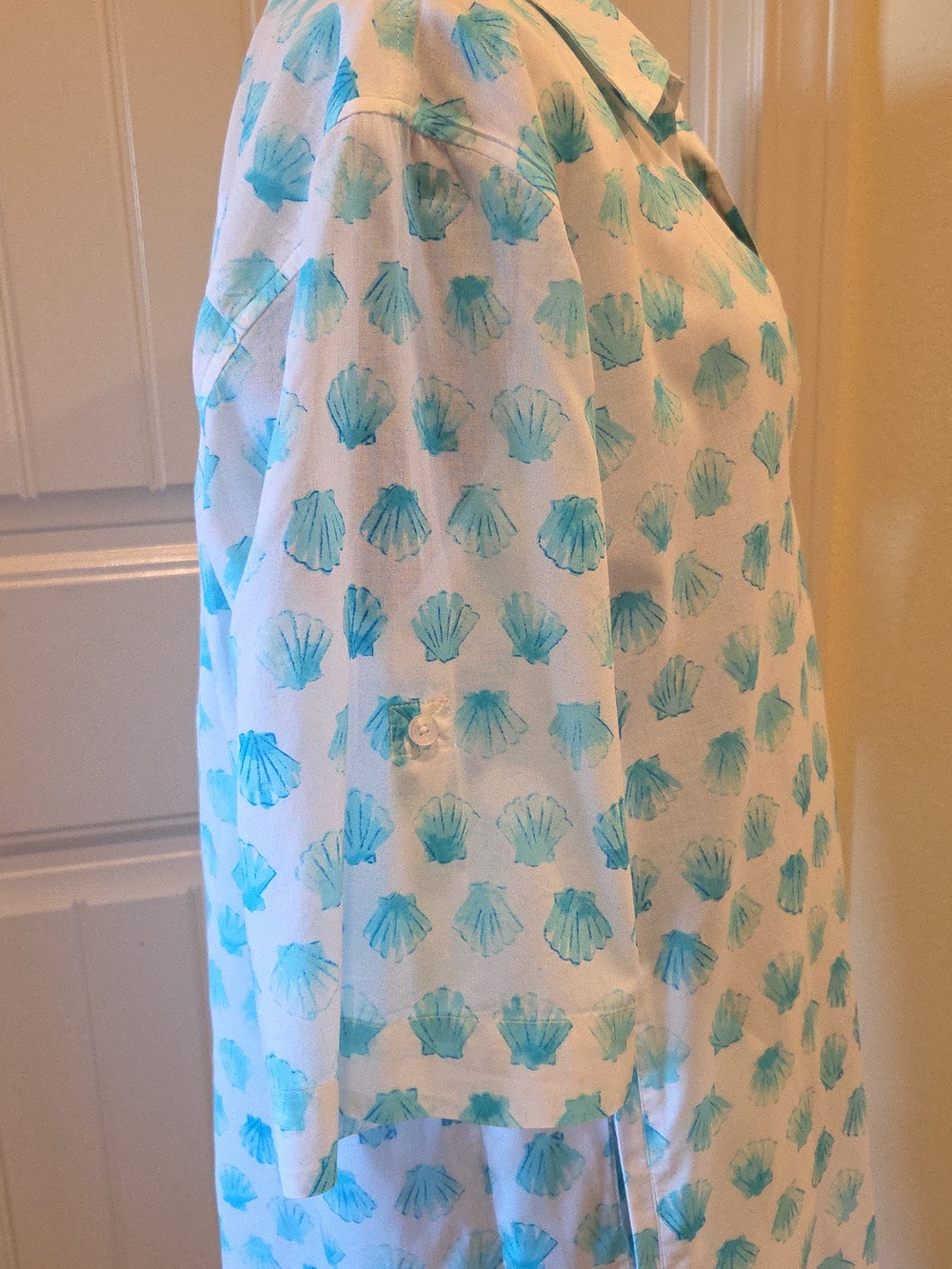 Tori Richard Cotton Embroidered Blue Shell Dress, Size XL - Picture 4 of 10
